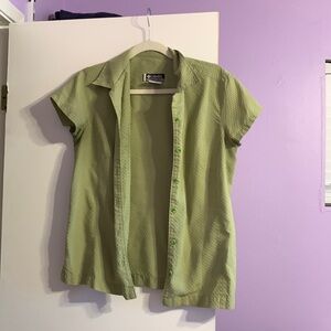 Vintage Columbia green short sleeved button-up